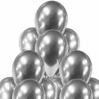Gümüş Renk Krom Balon 50 Adet