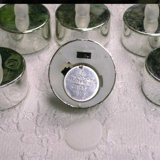 Gümüş Renk Pilli Led Mum 24 Adet