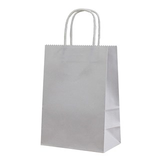 Gümüş Renkli Kraft Çanta 25 x 31 Cm 25 Adet