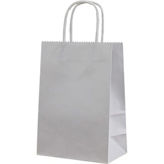 Gümüş Renkli Kraft Çanta 31 x 41 Cm 25 Adet