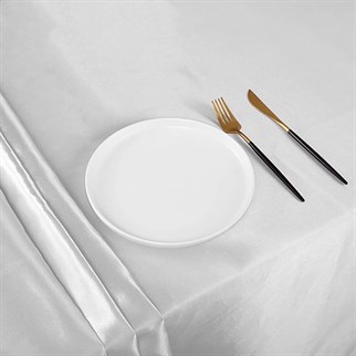 Gümüş Renkli Saten Masa Örtüsü