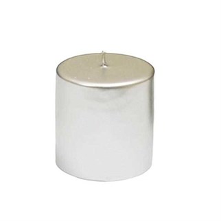Gümüş Silindir Dekoratif Mum