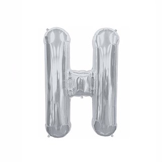 H Harf Gümüş Folyo Balon Küçük 35 cm