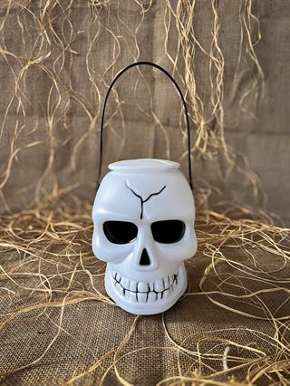 Halloween Işıklı Kuru Kafa Kova