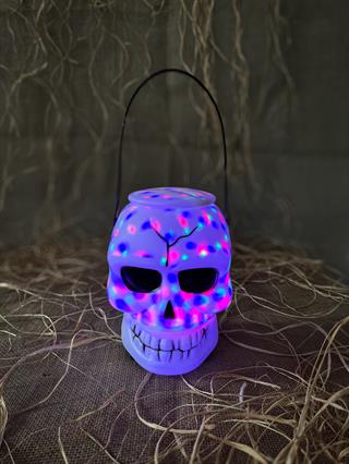 Halloween Işıklı Kuru Kafa Kova