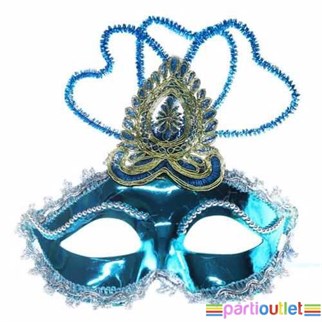 Mavi Renk Lüks Parti Maskesi