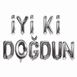 İyi Ki Doğdun Gümüş Folyo Balon Seti
