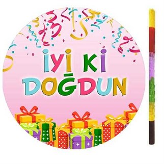 İyi Ki Doğdun Pembe Pinyata + Sopası