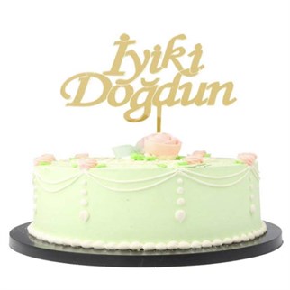 İyi ki Doğdun Pleksi Yazı Gold Renkli