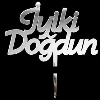 İyi ki Doğdun Pleksi Yazı Gümüş Renk