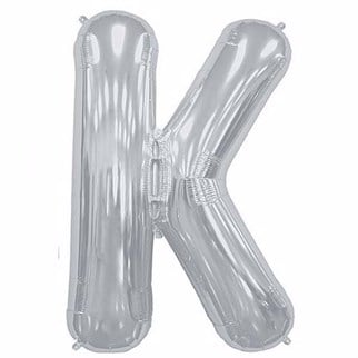 K Harf Folyo Balon Gümüş 100 cm