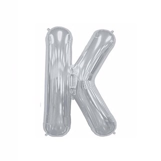 K Harf Folyo Gümüs Balon Küçük 35 Cm