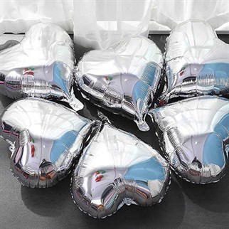 Gümüş Kalp Folyo Balon 45 Cm