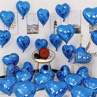  Lacivert Kalp Folyo Balon 45 Cm