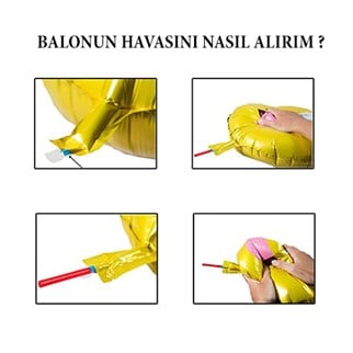Kalp Folyo Balon 5 Adet Set