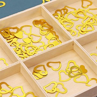 Kalpli Altın Renkli Masa Konfetisi