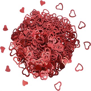 Kalpli Kırmızı Masa Konfetisi