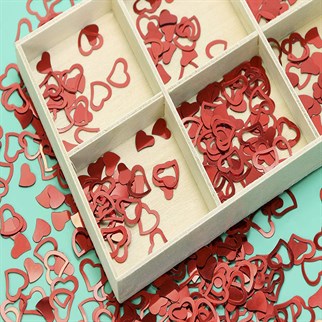 Kalpli Kırmızı Masa Konfetisi