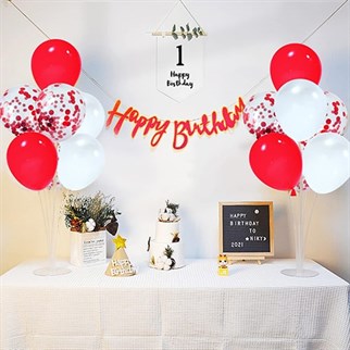 Kırmızı Beyaz Konfetili Balon