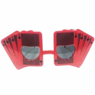 Kırmızı Renkli İskambil Kağıdı Parti Gözlüğü