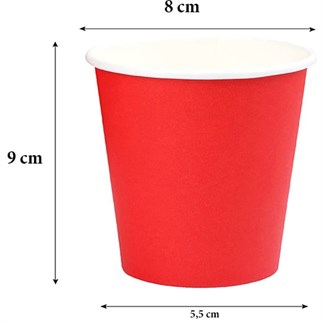 Kırmızı Karton Bardak 8 Adet