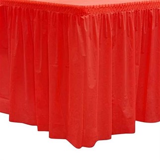Kırmızı Masa Eteği Plastik