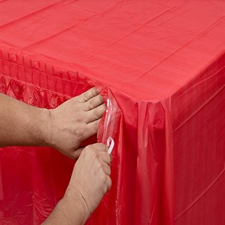Kırmızı Masa Eteği Plastik