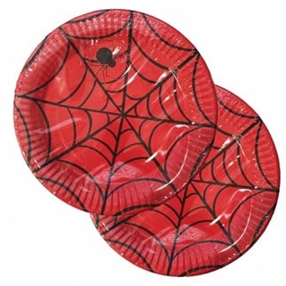 Kırmızı Örümcekli Tabak 8 Adet