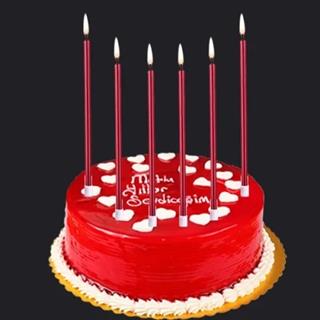 Kırmızı Çubuk Mum 7 Adet 21 Cm