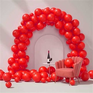 Kırmızı Pastel Zincir Balon Seti