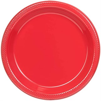 Kırmızı Renk Plastik Tabak 25 Adet