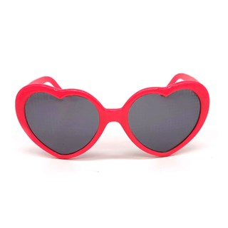 Kırmızı Renkli Kalp Parti Gözlük