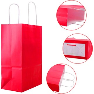 Kırmızı Renkli Kraft Çanta 31 x 41 Cm 25 Adet