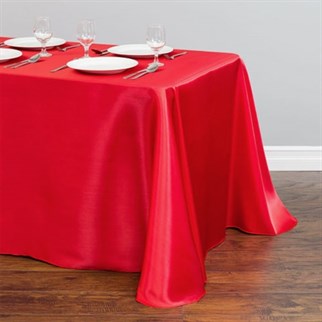 Kırmızı Renkli Saten Masa Örtüsü