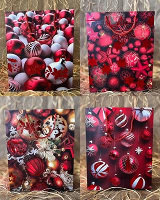 Kırmızı Yılbaşı Karton Çanta 12 Adet