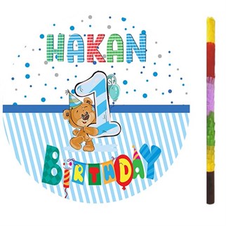 Kişiye Özel 1 Yaş Ayıcık Pinyata