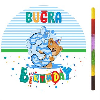 Kişiye Özel 3 Yaş Erkek Pinyata + Sopası