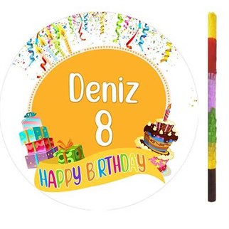 Kişiye Özel Happy Birthday Pinyata + Sopası