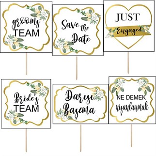 Kişiye Özel Nişan El Pankartı 6 Adet