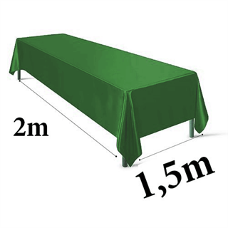 Koyu Yeşil Renkli Saten Masa Örtüsü