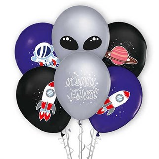 Kozmik Galaksi Uzay Baskılı Balon 8  Adet