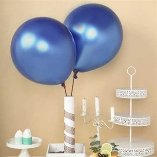 Lacivert Metalik Balon 20 Adet