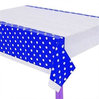 Lacivert  Puantiyeli Masa Örtüsü 120 x 180 cm