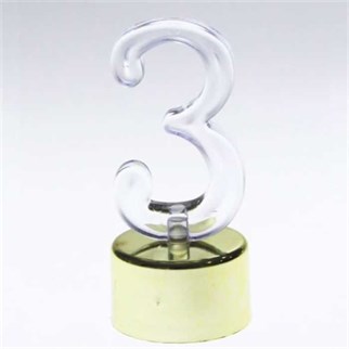 Led Işıklı 3 Rakam Mum Gold