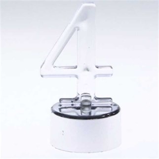 Led Işıklı 4 Rakam Mum Gümüş