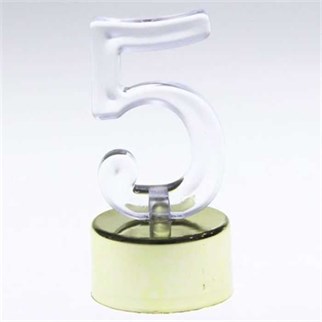Led Işıklı 5 Rakam Mum Gold
