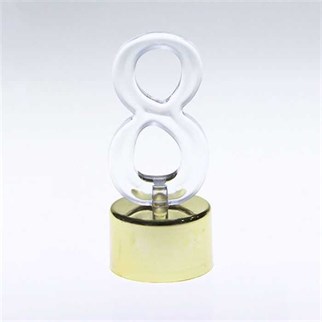 Led Işıklı 8 Rakam Mum Gold