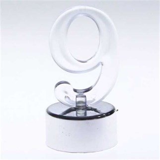 Led Işıklı 9 Rakam Mum Gümüş
