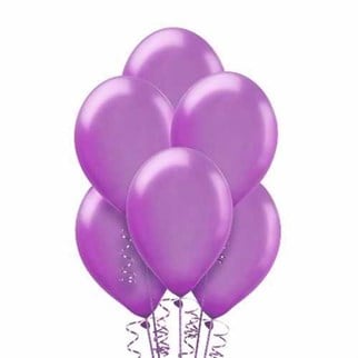 Lila Metalik Balon 20 Adet