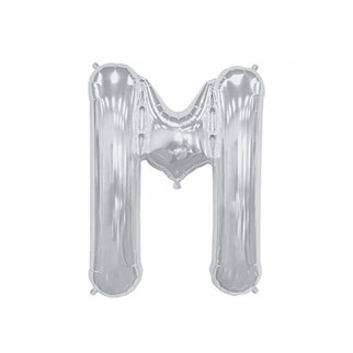 M Harf Folyo Gümüş Balon Küçük 35  Cm